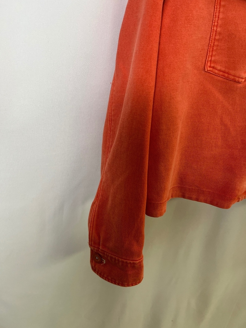 Anthropologie Orange Cropped Denim Jacket Medium - Picture 3 of 14